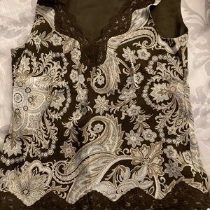 Ann Taylor loft brown paisley top size small